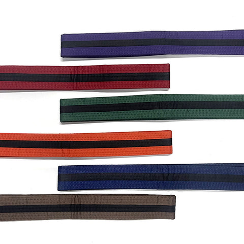 Premium Black Striped Belt - Single Wrap - 1.75" Width