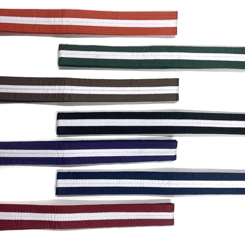 Premium White Striped Belts - Single Wrap - 1.75" Width